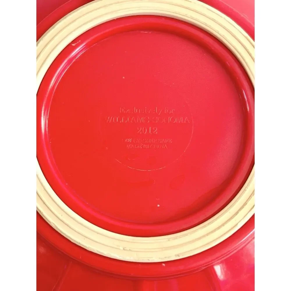 William Sonoma Set 3 Melamine Nesting Mixing Bowls Red Christmas Ribbed FLUTED
